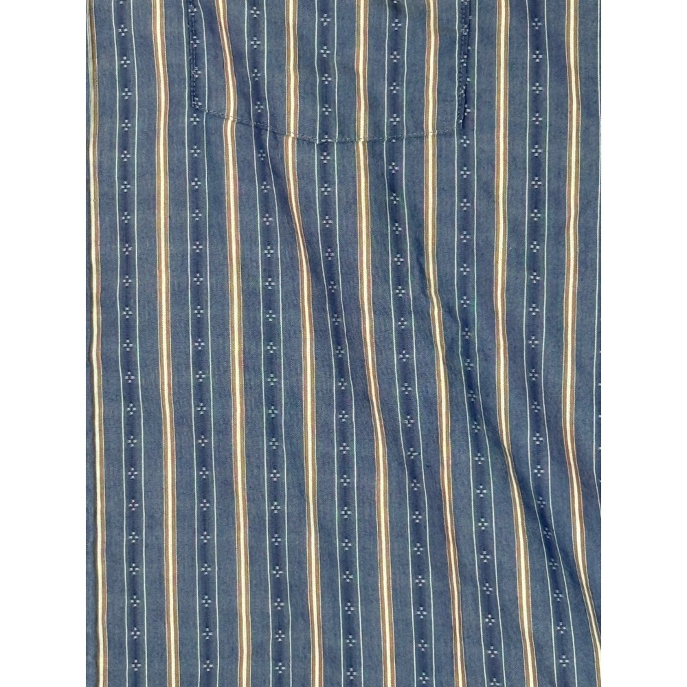Vtg Panhandle Slim Western Pearl Snap Shirt Blue Striped Long Sleeve  17 1/2-36 - Picture 4 of 9